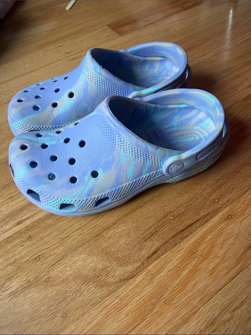 Kids Light purple Tie-Dye  Crocs Shoes